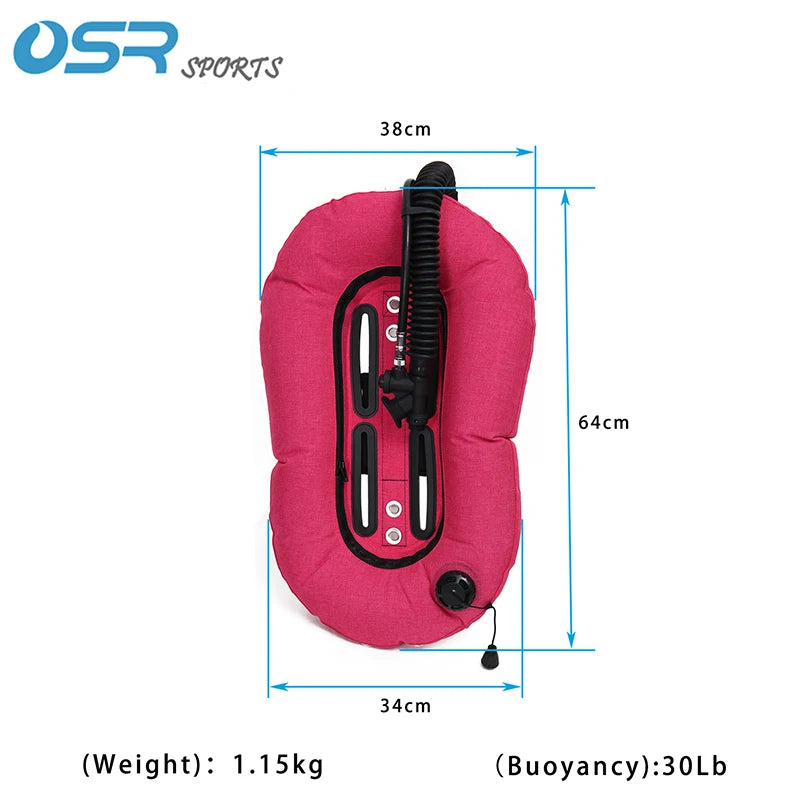 30lbs Scuba Diving Donut Wing - Single Tank BCD with Webbing Slot
