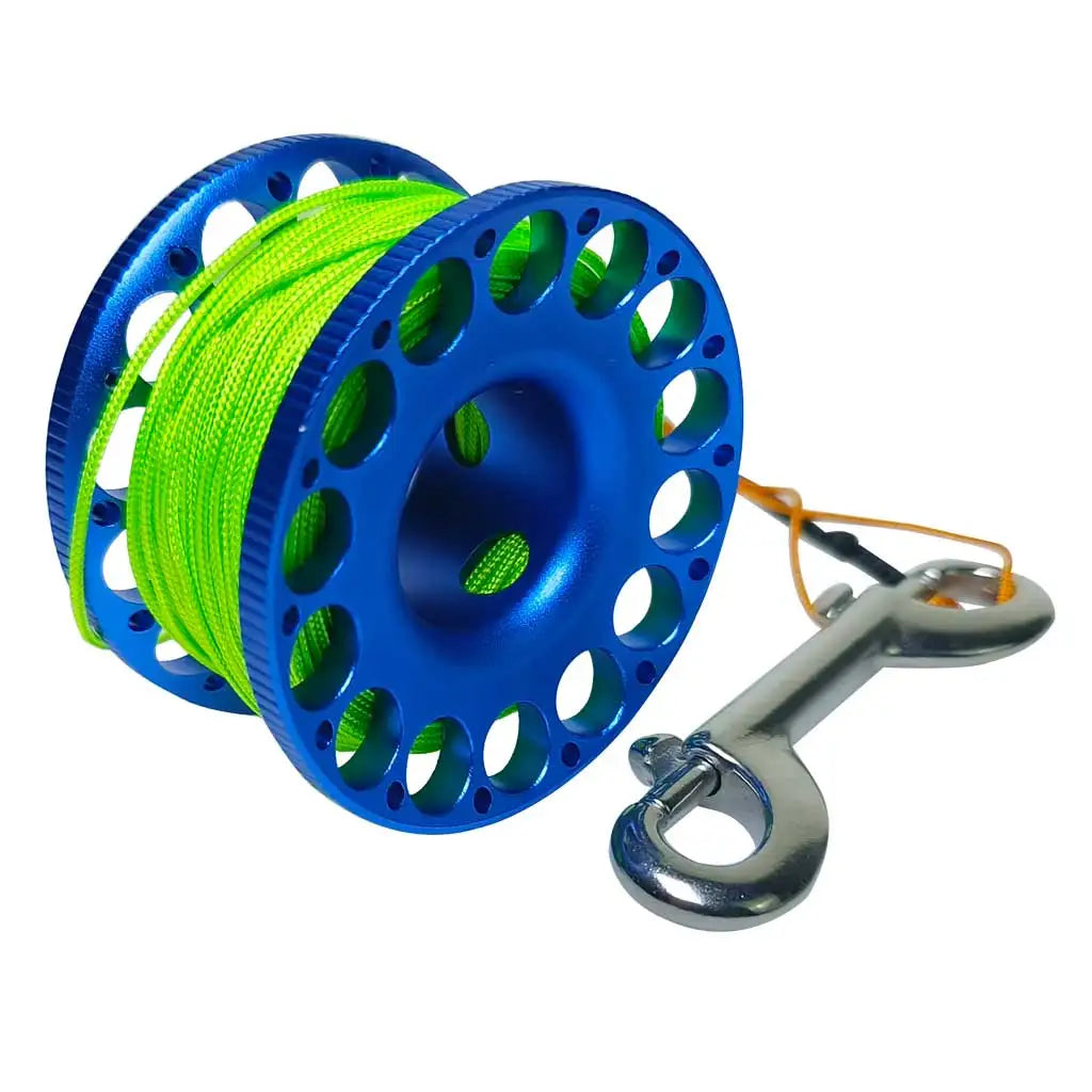 Professional 30M Aluminum Alloy Scuba Diving Finger Reel with Double-Ended Hook