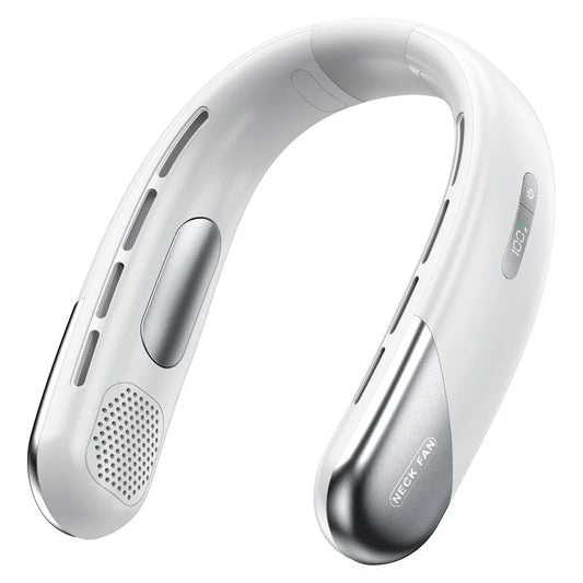 Portable Bladeless Neck Fan with 10000mAh Battery - USB Rechargeable Wearable Air Cooler