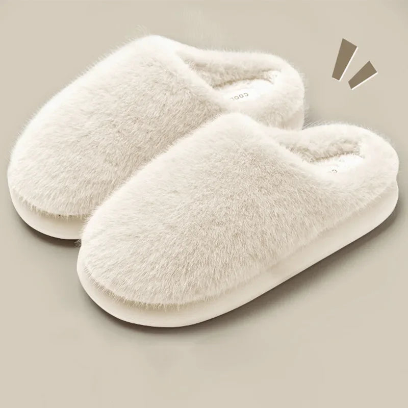 Women's Faux Fur Indoor Slippers - Plush Warm House Shoes