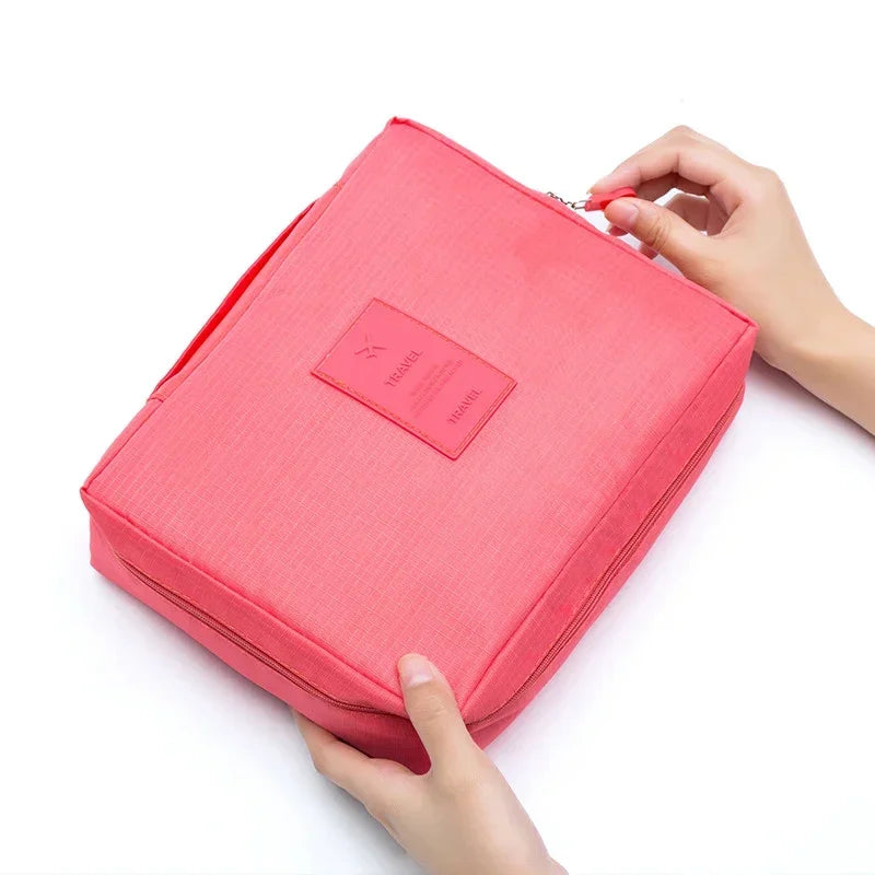 Waterproof Travel Cosmetic Organizer Bag - High Capacity Makeup Storage Case