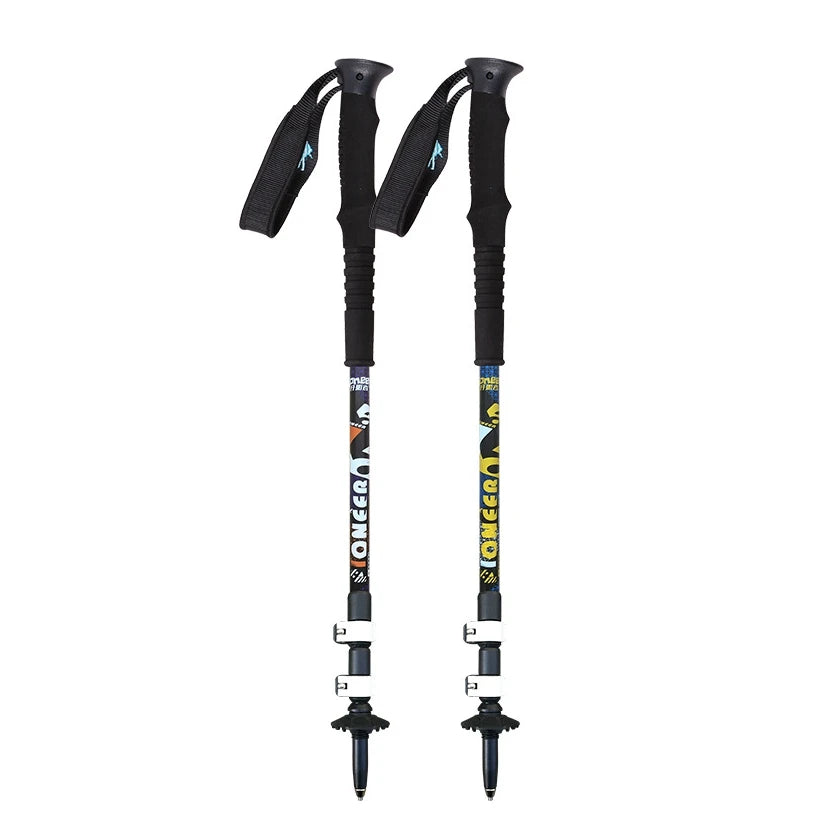 Pioneer Aluminum Trekking Poles - Adjustable Nordic Walking Sticks (Pair)