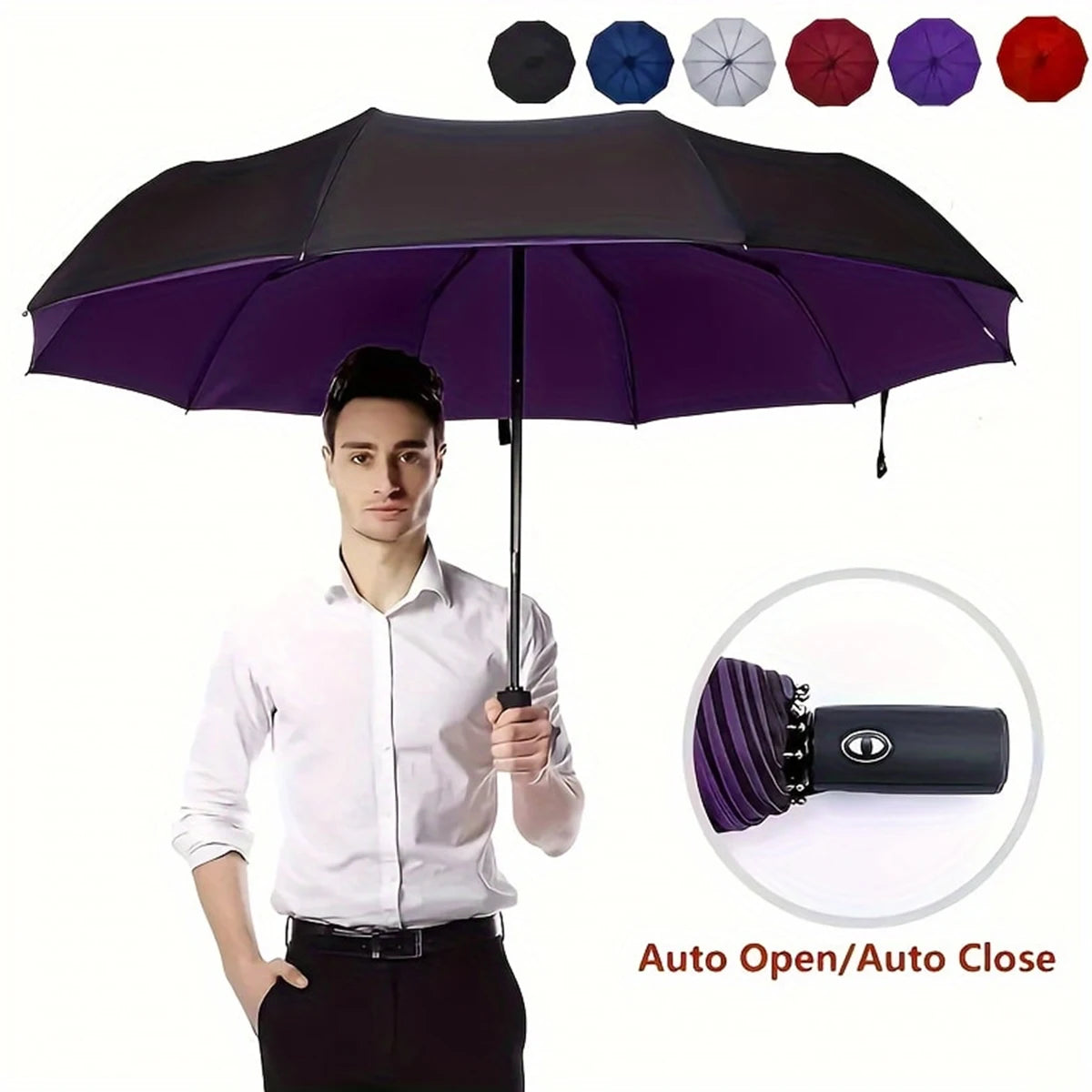 Premium Windproof Double-Layer Automatic Umbrella