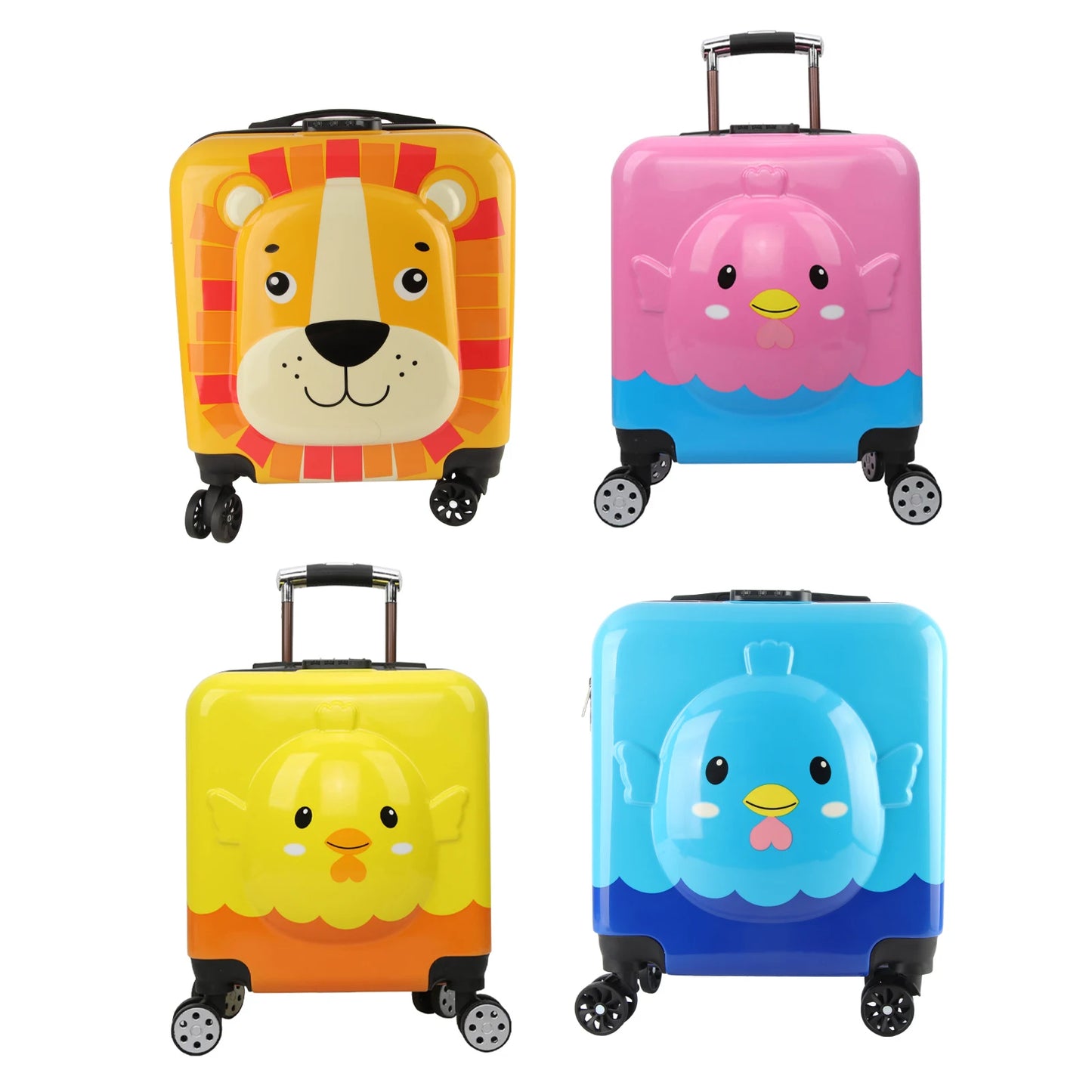 Children's Rolling Suitcase with 360° Spinner Wheels