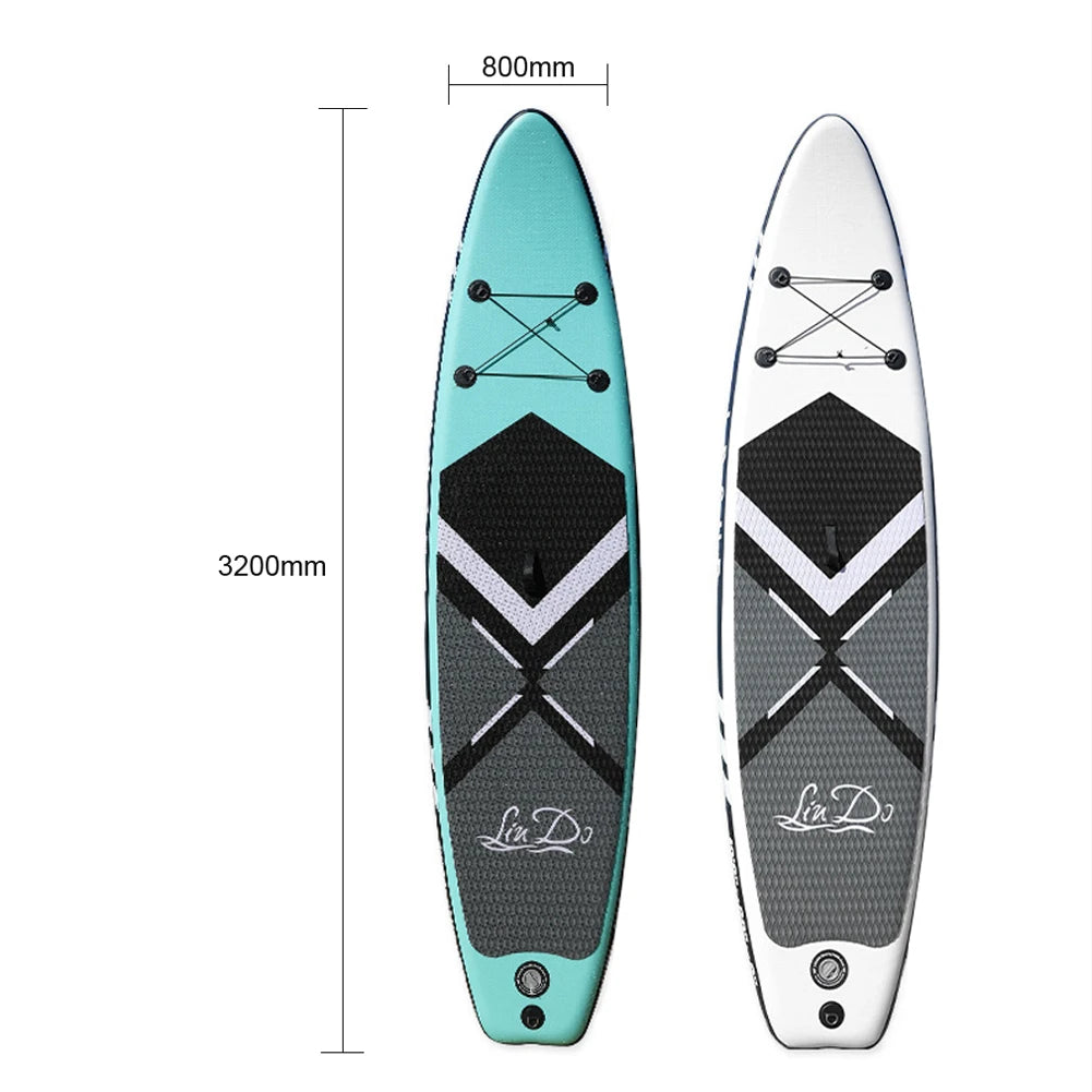 LinDo Inflatable Stand Up Paddle Board - Complete SUP Set with Paddle, Fin & Pump