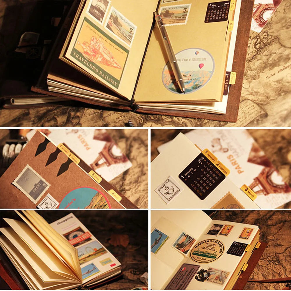 Genuine Leather Refillable Travel Journal - Handcrafted Notebook with Customization