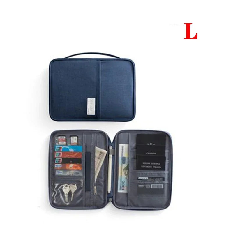 Multi-Function Travel Passport Holder & Document Organizer