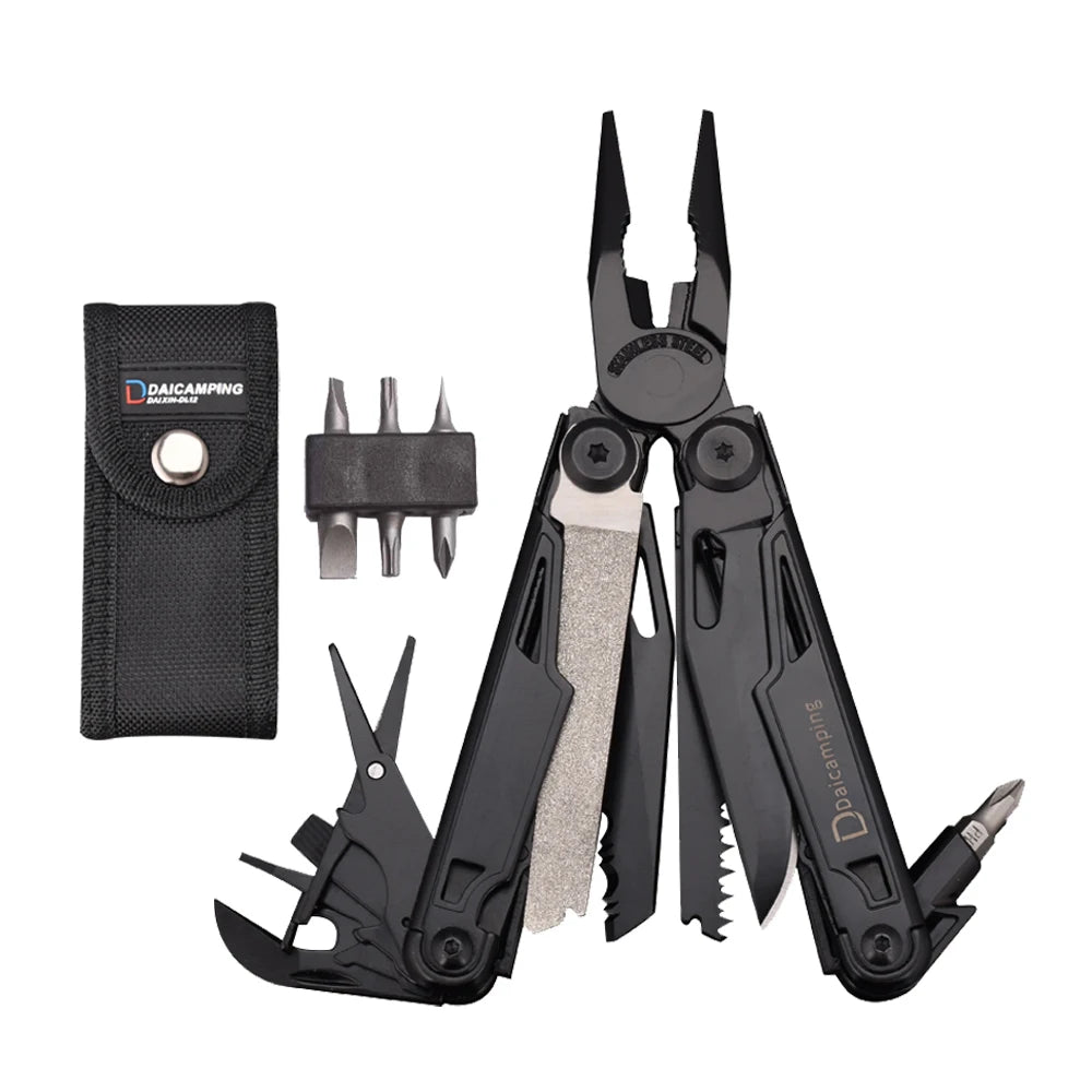 Daicamping Multi-Tool Plier - Stainless Steel Folding Knife with Saw & Scissors