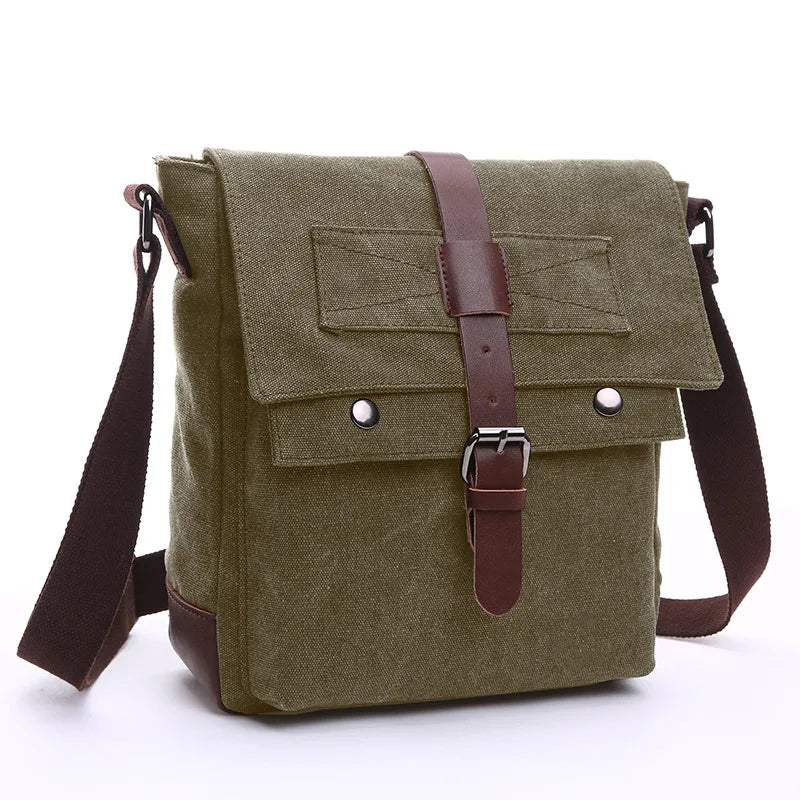 Men's Vintage Canvas Messenger Bag - Professional Crossbody Briefcase
