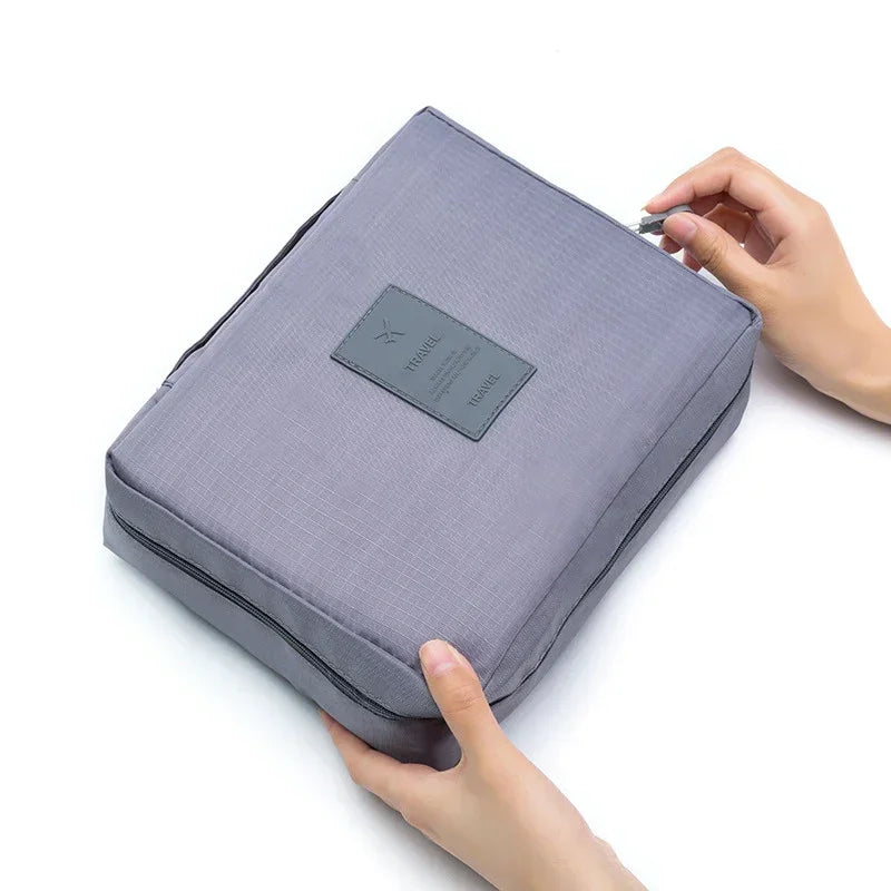 Waterproof Travel Cosmetic Organizer Bag - High Capacity Makeup Storage Case