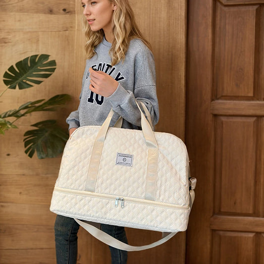 Premium Travel Duffel Bag with Wet/Dry Compartments - Waterproof Sports & Gym Bag