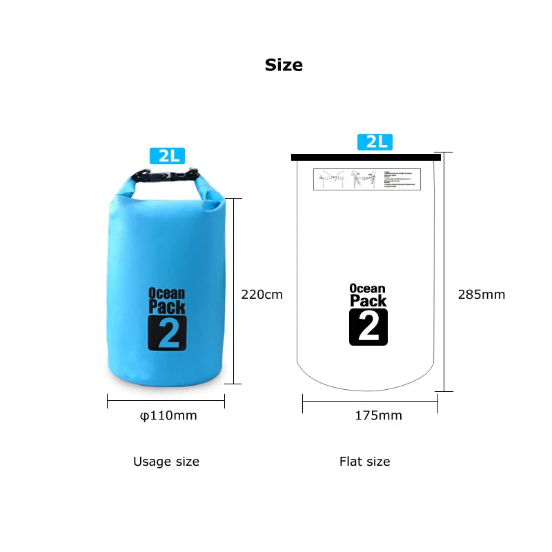 AONIJIE 2L Waterproof Dry Bag - Outdoor Water Sports Storage Pouch