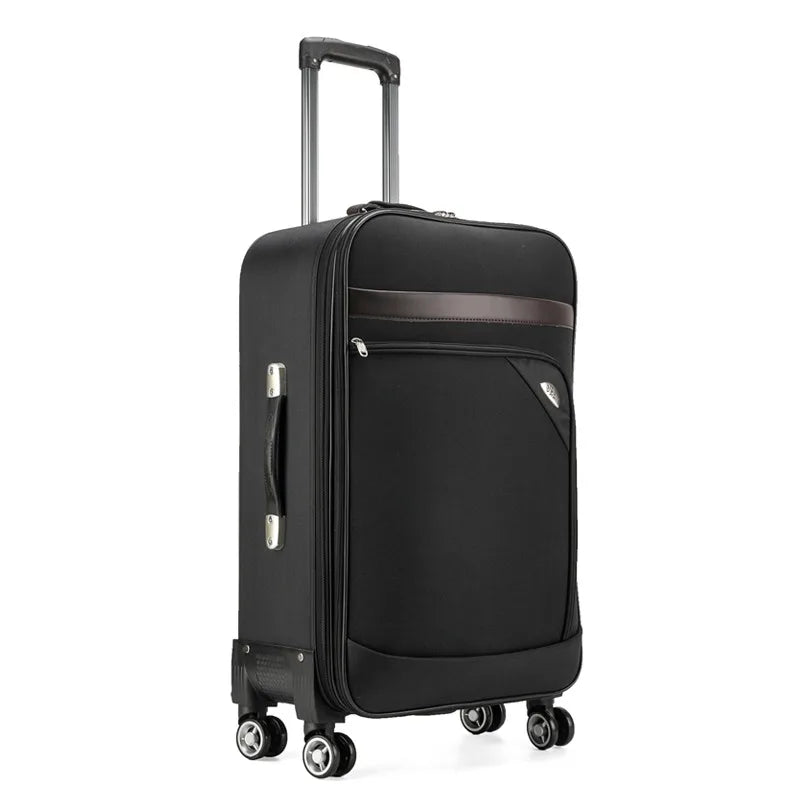 Premium Oxford Canvas Rolling Luggage - 20/24 Inch Waterproof Travel Suitcase
