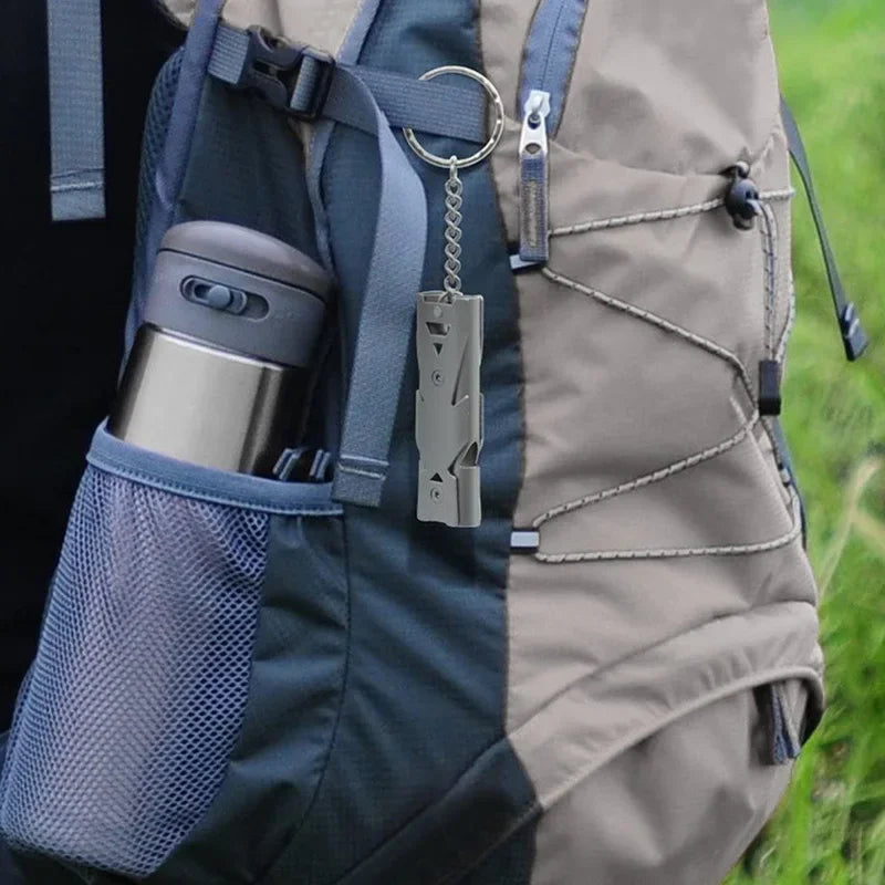 Emergency Safety Whistle - 180dB Aluminum Alloy Double Tube for Outdoor Survival