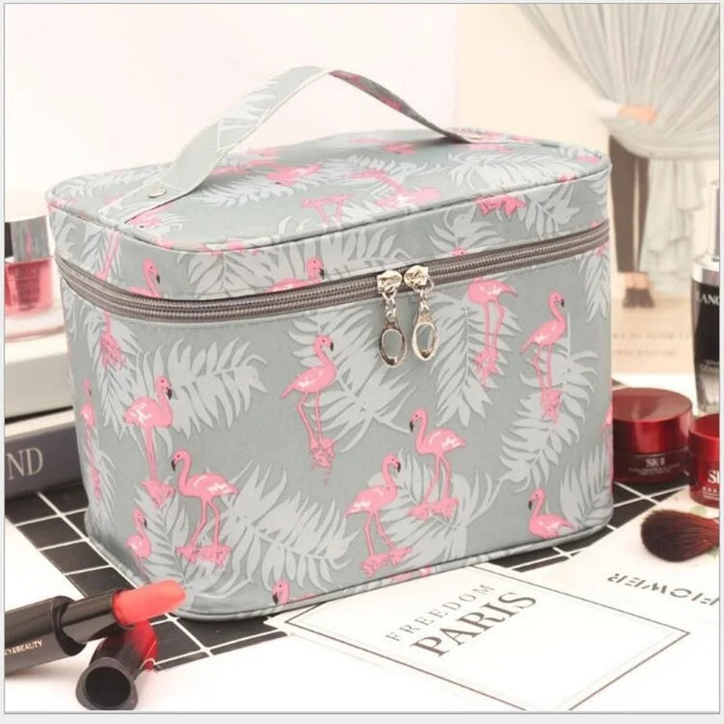 Waterproof Travel Makeup Bag - Large Capacity Cosmetic Organizer Pouch with Zipper Closure