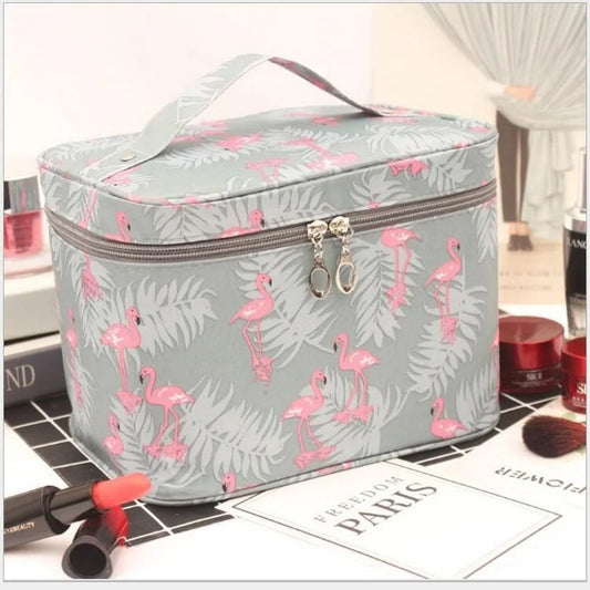 Waterproof Travel Makeup Bag - Large Capacity Cosmetic Organizer Pouch with Zipper Closure