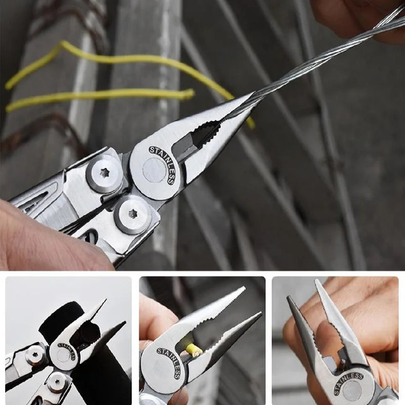 Daicamping Multi-Tool Plier - Stainless Steel Folding Knife with Saw & Scissors