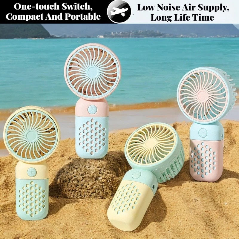 KUALOOL Mini USB Handheld Fan - Portable Rechargeable Pocket Fan