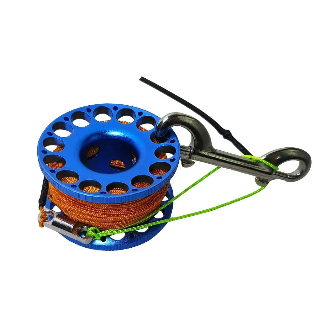 Professional 30M Aluminum Alloy Scuba Diving Finger Reel with Double-Ended Hook