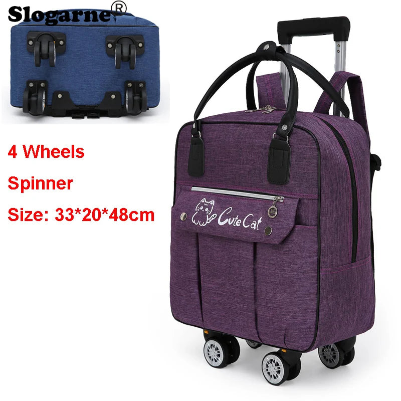 Rolling Travel Luggage with Spinner Wheels - Large Capacity Duffel Bag