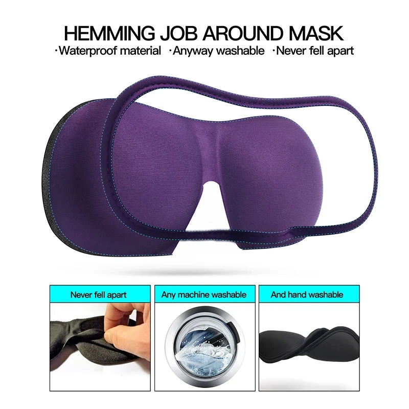 DEDOMON 3D Sleep Mask - Soft Contoured Eye Mask for Complete Light Blocking & Restful Sleep