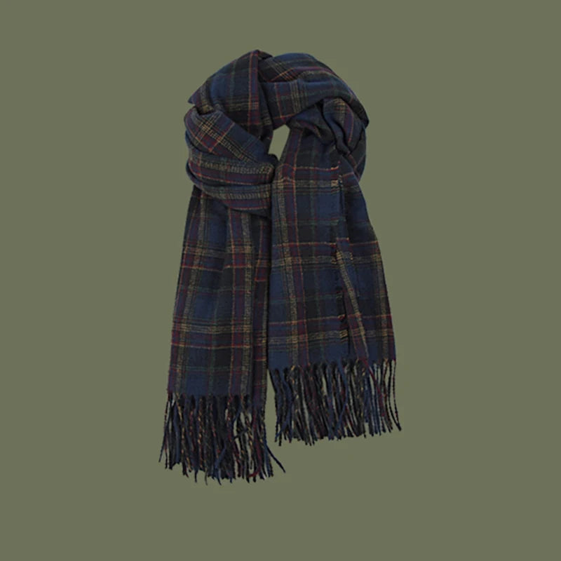 Women's Plaid Cashmere Scarf - Winter Wrap Shawl
