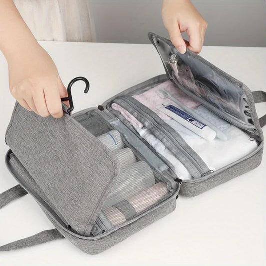 Hanging Travel Toiletry Organizer - Portable Cosmetic Storage Bag