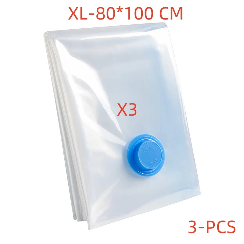 Vacuum Storage Bags with Pump - Space Saving Compression Bags for Clothes and Travel
