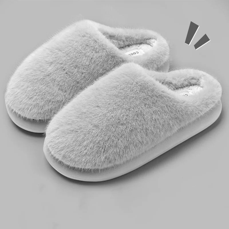 Women's Faux Fur Indoor Slippers - Plush Warm House Shoes