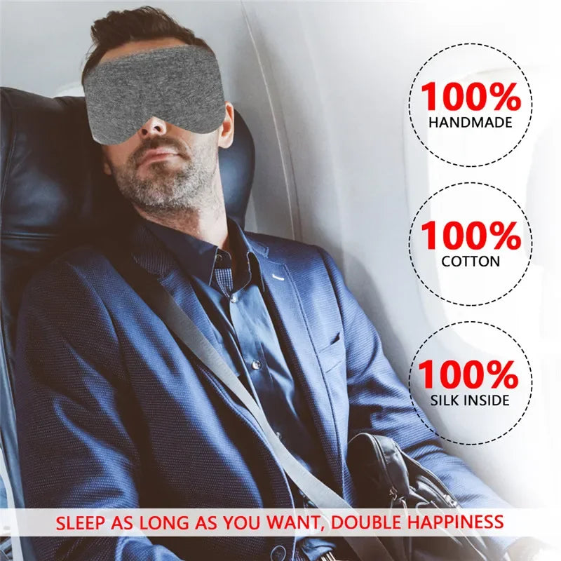 Premium Silk Sleep Mask - Soft Cotton Blend Eye Cover for Travel & Sleep