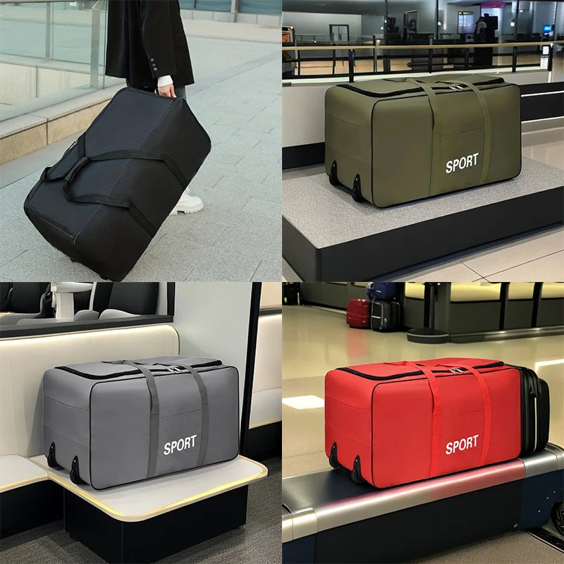 Expandable Rolling Luggage Bag - Large Capacity Foldable Travel Suitcase with Wheels