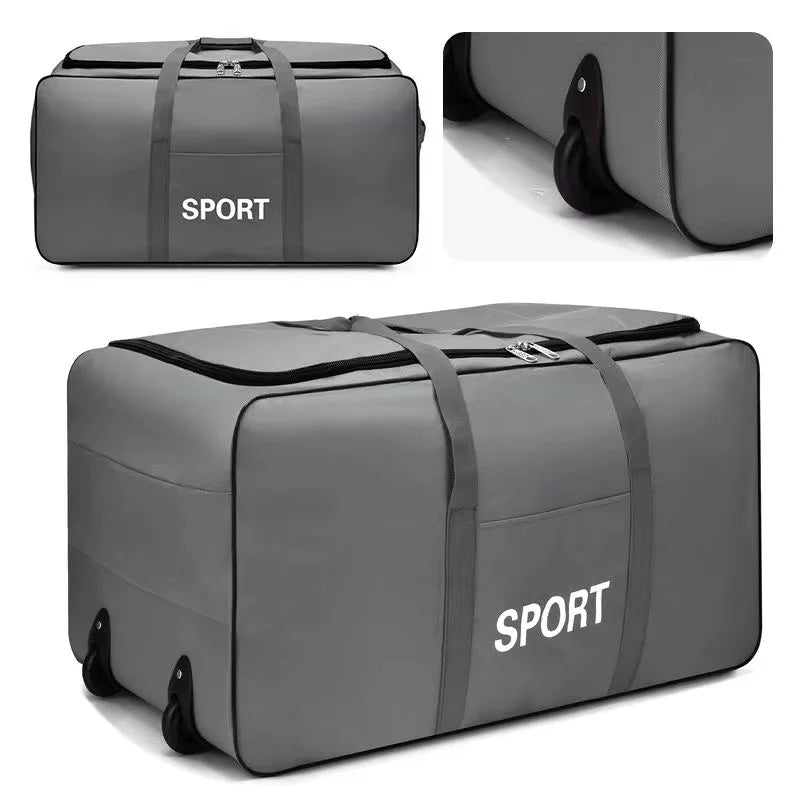 Expandable Rolling Luggage Bag - Large Capacity Foldable Travel Suitcase with Wheels