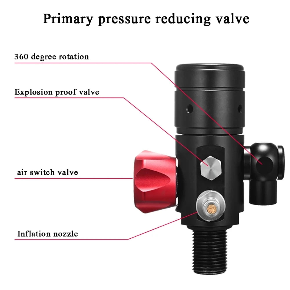 GOYOJO 1L Scuba Diving Oxygen Tank with Breathing Valve - Portable Underwater Breathing System