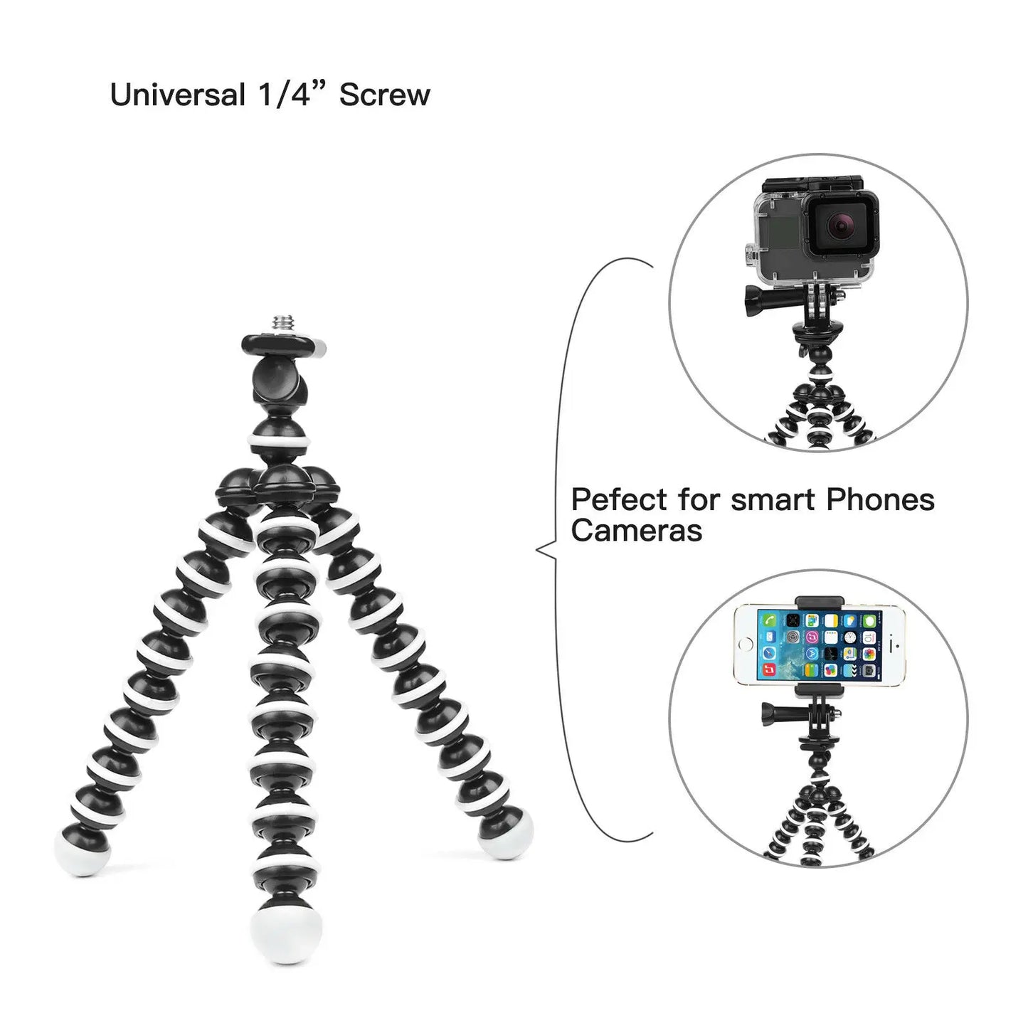 Knotolus Octopus Flexible Tripod Stand - Universal Mini Tripod for Smartphones, DSLR & Action Cameras