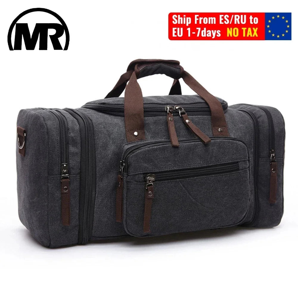MARKROYAL Large Canvas Travel Duffel Bag - Weekend Carry-On Luggage