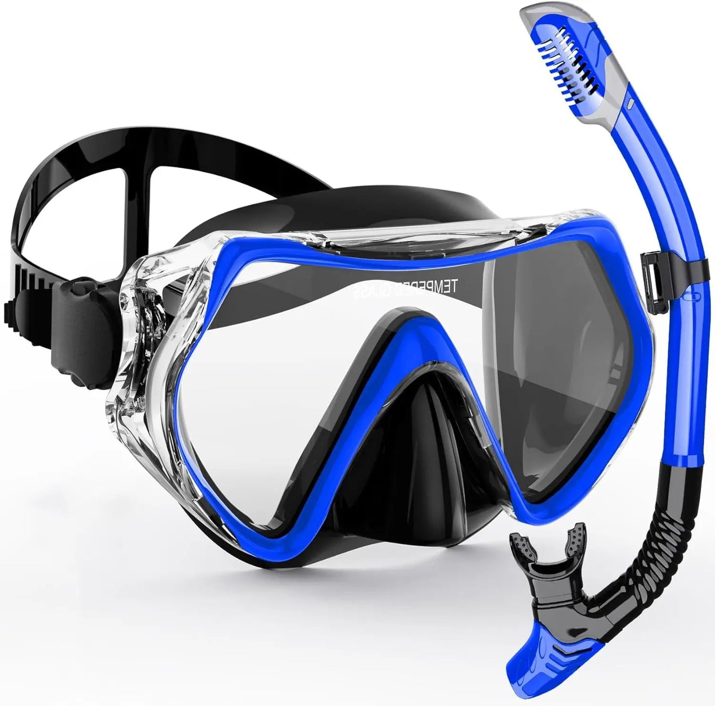 QYQ Professional Scuba Diving Mask & Snorkel Set - Anti-Fog Silicone Skirt Goggles