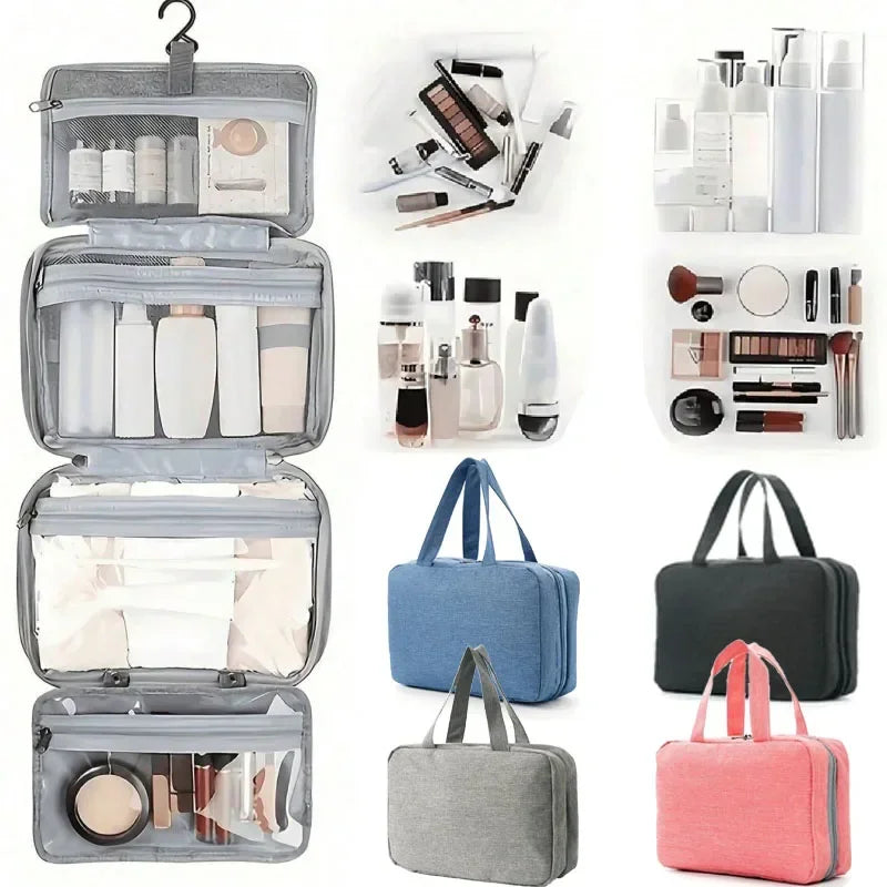 Hanging Travel Toiletry Organizer - Portable Cosmetic Storage Bag
