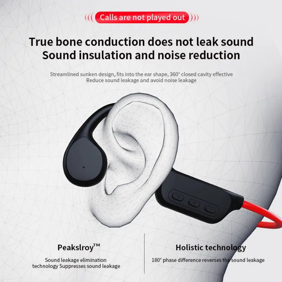 VAORLO Bone Conduction Bluetooth 5.3 Headphones - IPX8 Waterproof with 32GB MP3 Player