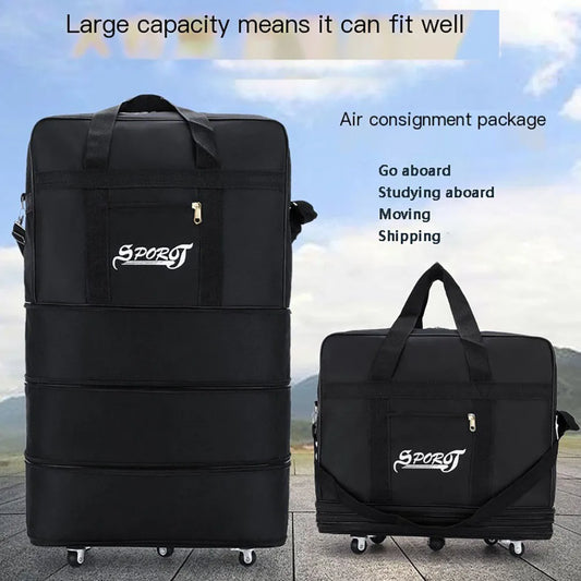 Expandable Rolling Luggage - Lightweight Foldable Trolley Suitcase