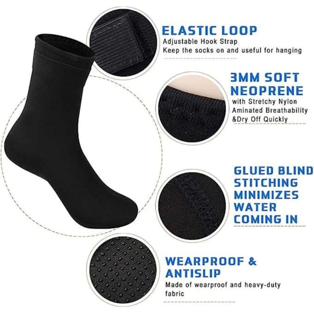 Premium Neoprene Diving Socks - 3mm/5mm Wetsuit Shoes for Swimming, Snorkeling & Water Sports