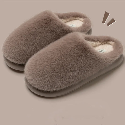 Women's Faux Fur Indoor Slippers - Plush Warm House Shoes