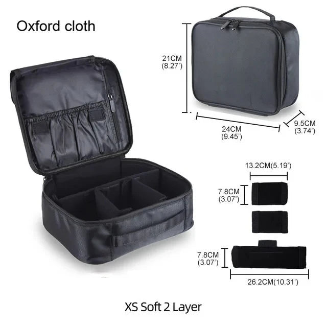 Professional Makeup Case - Large Capacity Travel Cosmetic Organizer