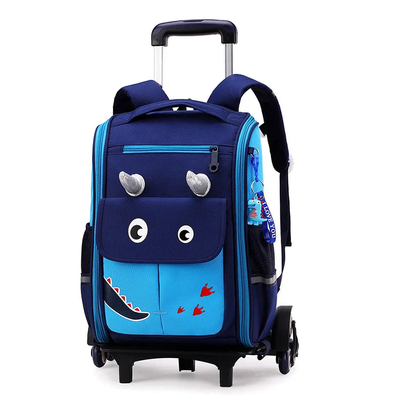 Premium Rolling School Backpack for Kids - High Capacity Wheeled Trolley Bag