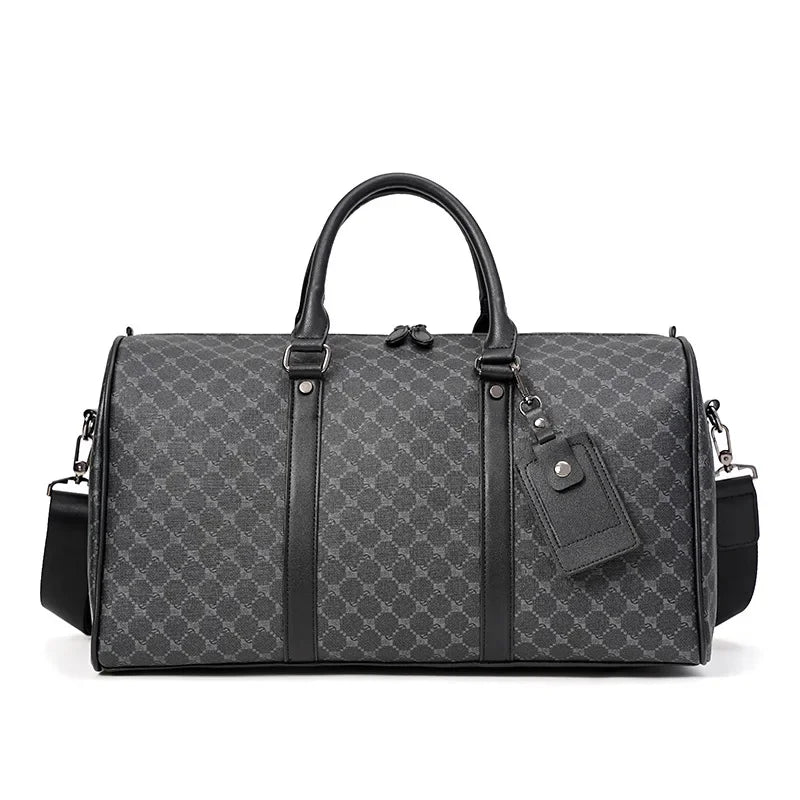 Premium Leather Travel Tote Bag - Business & Fitness Duffel