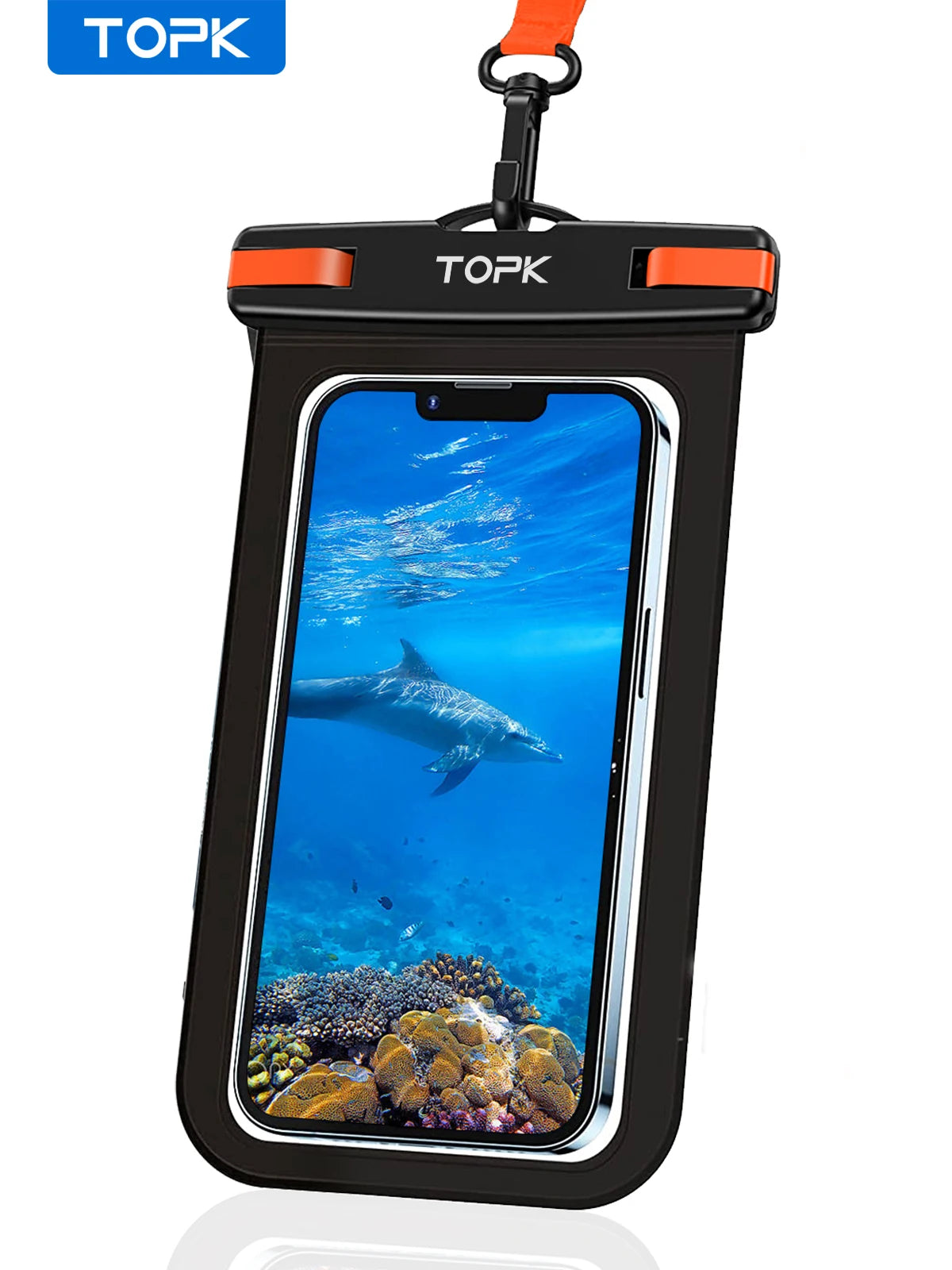 TOPK E01 Universal Waterproof Phone Pouch - IPX8 Dry Bag with Lanyard