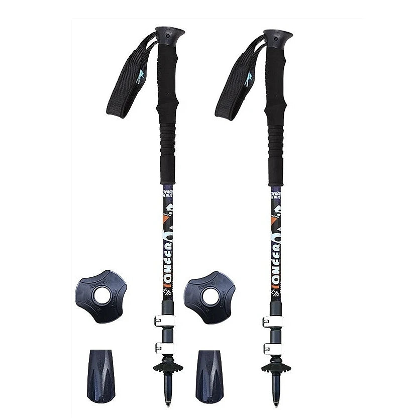Pioneer Aluminum Trekking Poles - Adjustable Nordic Walking Sticks (Pair)