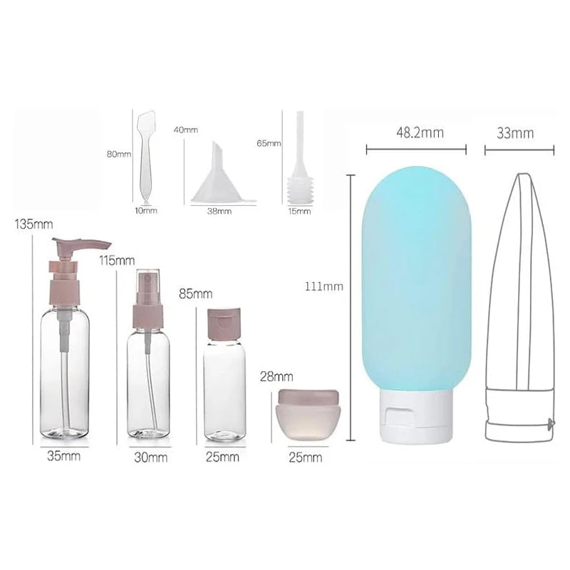 Travel Refillable Bottle Set - TSA Approved Leak-Proof Containers for Toiletries