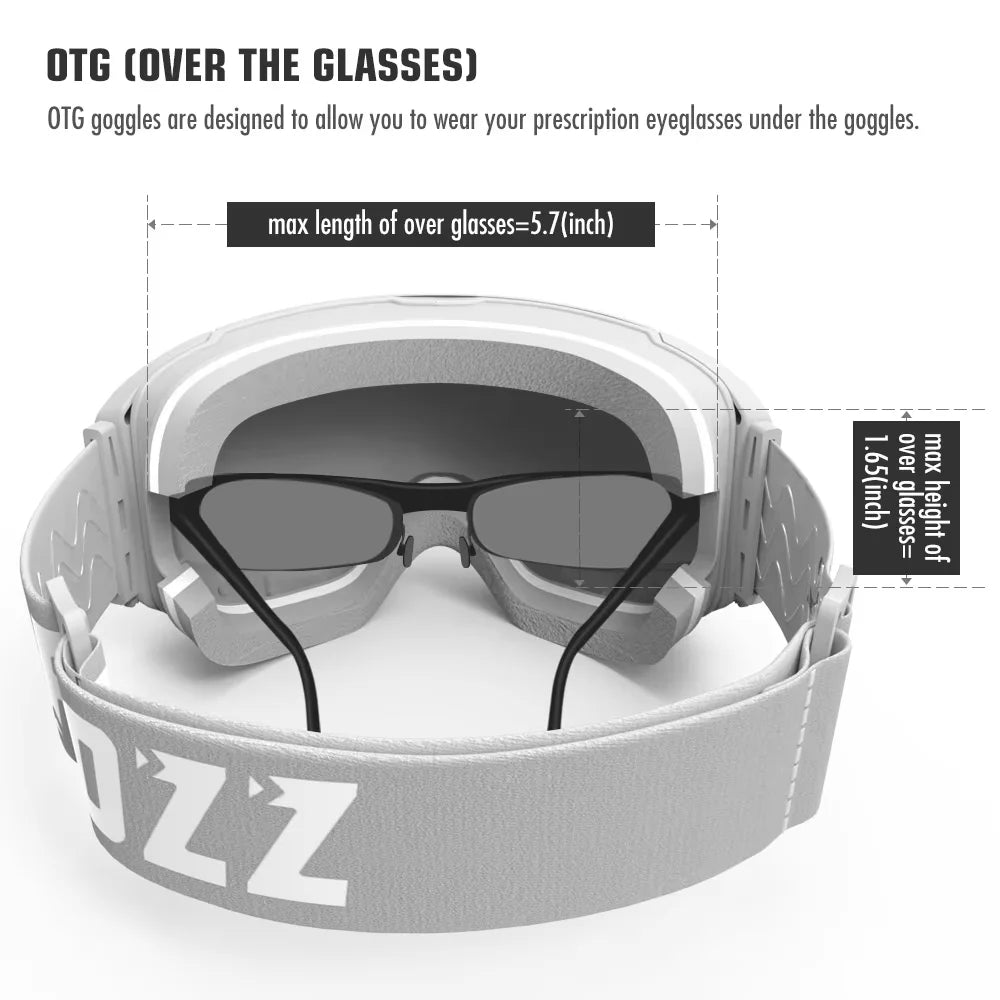 COPOZZ Magnetic Ski Goggles - UV400 Protection with Quick-Change Lens System
