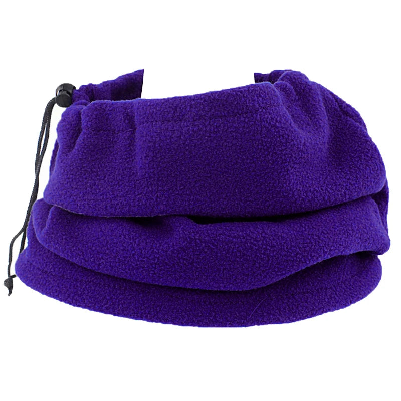 Polar Fleece Winter Neck Gaiter - Adjustable Windproof Face Mask