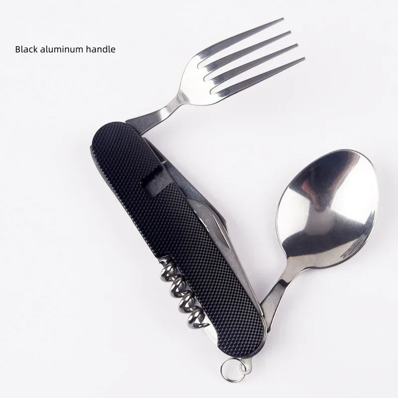 Premium Foldable Camping Utensil Set - Stainless Steel Multi-Tool